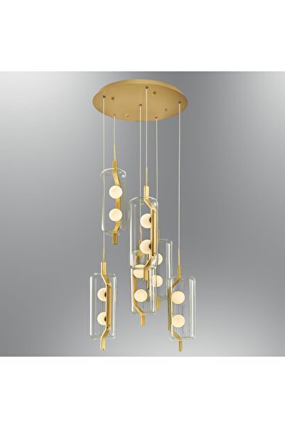 Özcan Aydınlatma Özcan Aydınlatma 3436-6A-03 Ponni 6'Lı Sarkıt Sarı