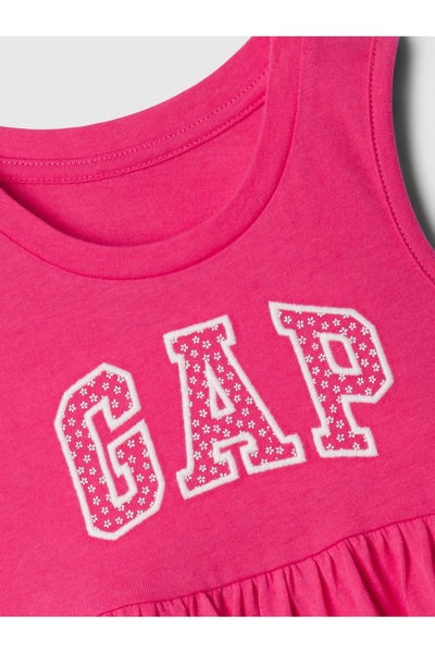 GAP Kız Bebek Pembe Gap Logo Elbise