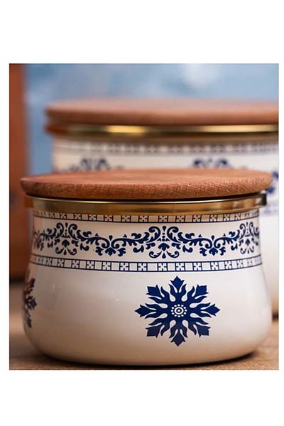 Bonera Enamel Storage Container/Spice Rack