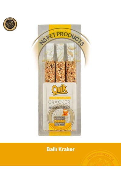 Quik Ballı Muhabbet Kuşu Krakeri 3'lü – Enerji ve Vitamin Desteği