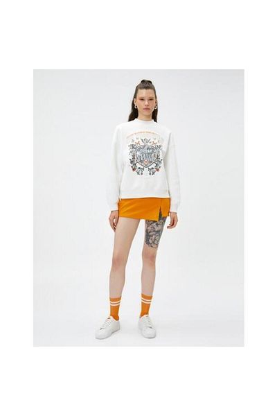 Koton 4wal10104ik 010 Ecru Young Girl Cotton Jersey Sweatshirt
