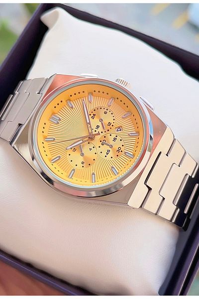 Weluxa Steel Strap Calendar Men's Wristwatch