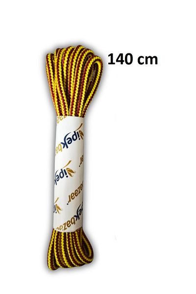 Mawrond 140 Cm, Light Yellow Sienna Color, Extra Sturdy, Thick, Ribbed Round Boots, Shoelaces (1 Pair)