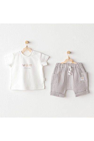 andywawa Happy Animals Gray 2 Piece Set