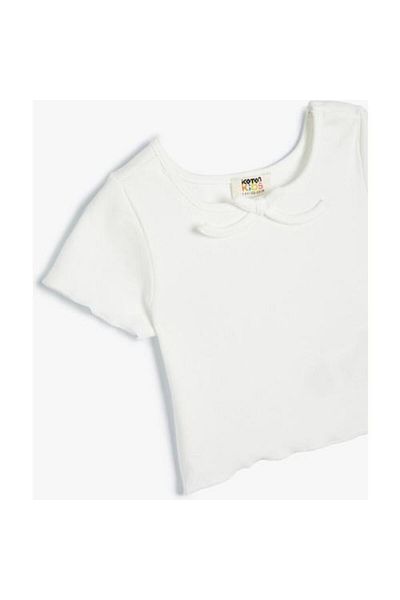 Koton T-shirt Crop κοντομάνικο βαμβακερό με ραβδώσεις