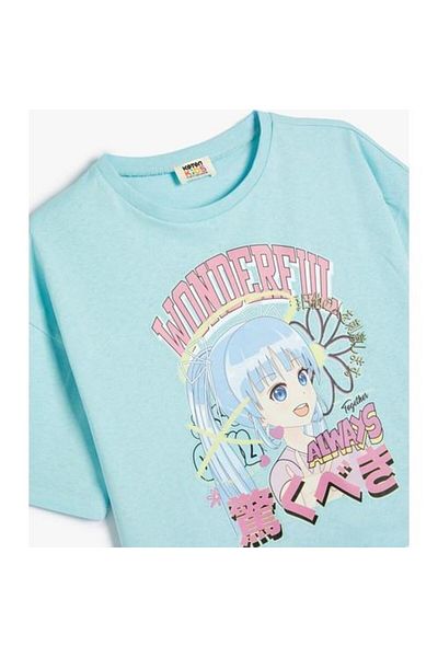 Koton Pamut rövid ujjú anime póló - nyomott