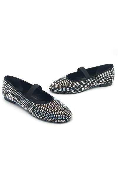 Generic Brand Feles Stone Detailed Home Pantofi Plati damă NEGRI