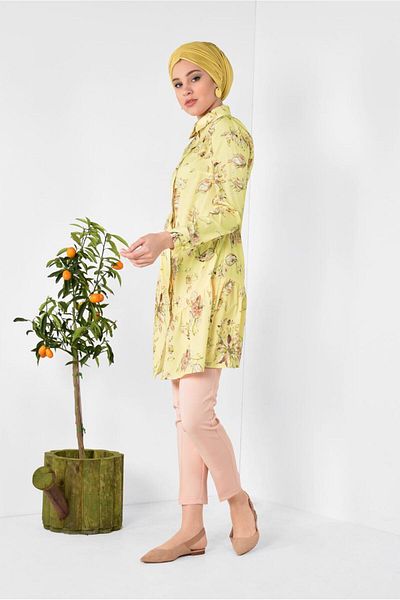 Alvina Front Button Flower Tunic 4911