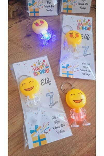 sevgiliatolyemm mutluluk getirmesi dileğiyle IŞIKLI EMOJİ ANAHTARLIK 5 ADET D...
