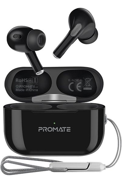 Promate True Wireless Bluetooth Earbuds, Premium Touch Control Bluetooth v5.3 EarPods with 30H Playb