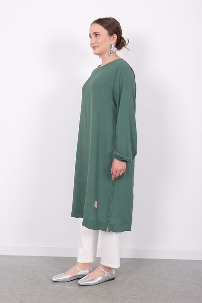 Linvey Women's Daily Comfortable Stylish Kraş Ayrobin Long Sports Tunic with Elastic Sleeves