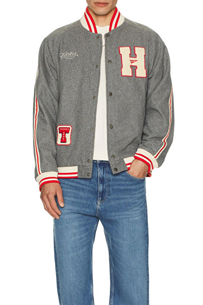 Tommy Hilfiger TJM WOOL VARSITY BOMBER Erkek gri Ceket DM0DM21268P0U
