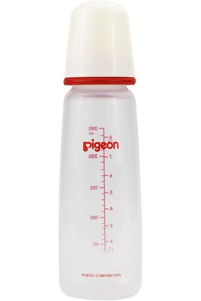 Pigeon Nursing Plastic Bottle White 240ml Pa(60077) --- بيجون رضاعه بلاستيك ا...