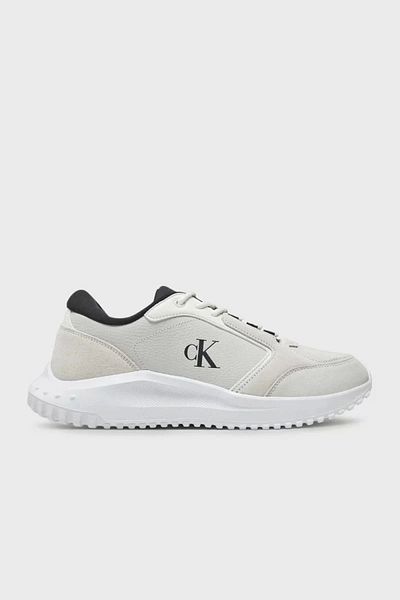 Calvin Klein Men's High Comfortable Sole Leather White Sneakers Ym0Ym01145-0Lf