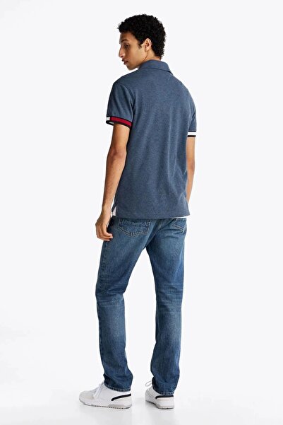 Tommy Hilfiger تي شيرت FLAG CUFF SLIM POLO للرجال باللون الأزرق MW0MW37518DV1