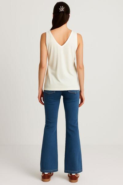 COTENCONCEPT 3 τεμάχια A-Line μπροστινό και πίσω μπλουζάκι με λαιμόκοψη V με χοντρό λουράκι από βαμβακερό βασικό μπλουζάκι