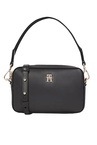Tommy Hilfiger TH DISTINCT CAMERA BAG Kadın siyah Omuz Çantası AW0AW16894BDS