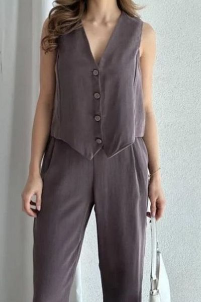 Feela Moda 2011 Women's Modal Fabric Woven Vest Palazzo Suit
