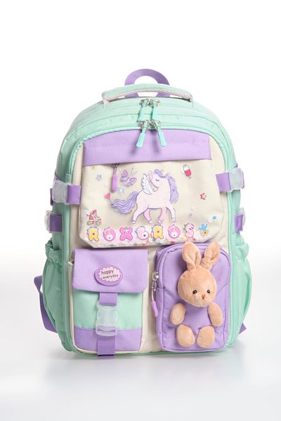 Roxbros Korean Style Unicorn Figured Multi-Compartment Primary School Backpack, Girls' School Bag