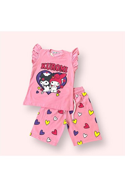 Modish Kuromi Printed Bottom Top T-Shirt Shorts Set