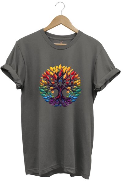 MODA Tricou de bază cu decolteu rotund, 100% bumbac, antracit, cu imprimeu Ar...