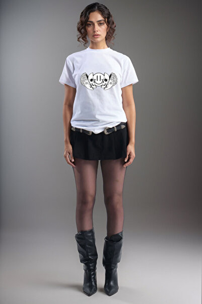onsrawear Tricou de vară alb, unisex, 100% bumbac, cu imprimeu grafic suprare...