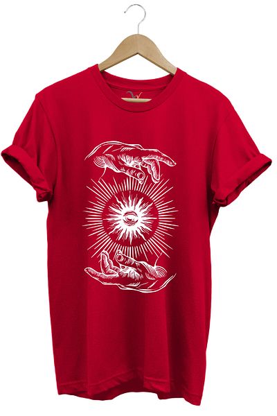 onsrawear Creation Themed 100% Cotton Red Basic T-Shirt