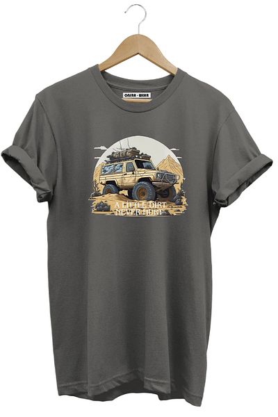 onsrawear Outdoor Offroad 4X4 Car Printed Mountain a Little Dirt Never Hurt 100% Cotton Anthracite Basic T-Shirt