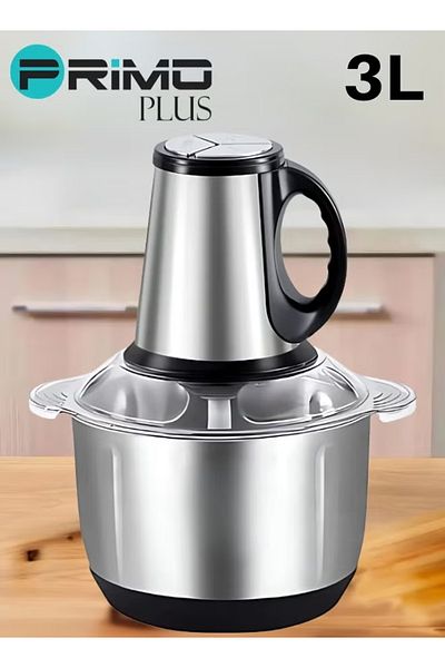 Primo Plus Electric Meat Grinder, Food Processor Blender With 3l Stainless Steel Bowls Pr165