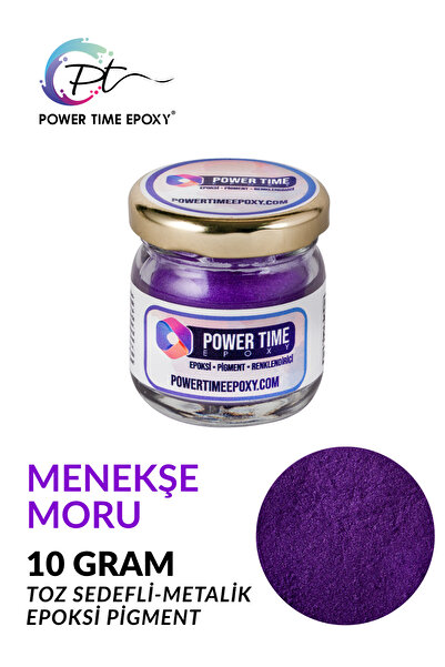POWER TIME EPOXY Sedefli Metalik Toz Pigment Boya 10 Gram/ Menekşe Moru / Epo...