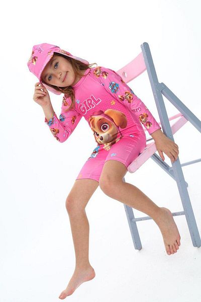 YİGİT BUTİK Yigit Boutique Paw Patrol Printed Hat Girl's Swimsuit