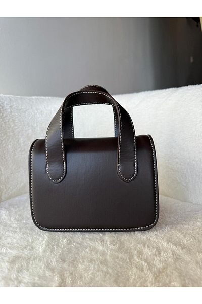 emelimin Nina Model Bitter Brown Women's Hand and Shoulder Bag