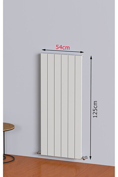 AEON Hestia Alüminyum Dikey Radyatör 1250 X 540 Kırık Beyaz 6 Dilimli