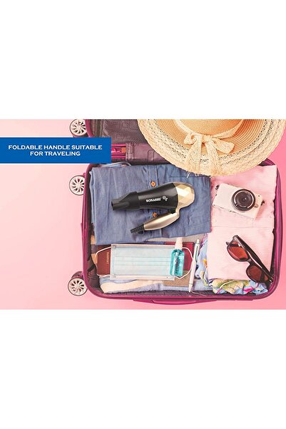 sonashi SHD-5008 Foldable Portable Hair Dryer (Gray/Gold)