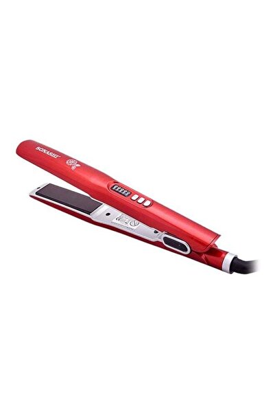 sonashi مكواة فرد الشعر 40 واط مع ألواح سيراميك سوداء