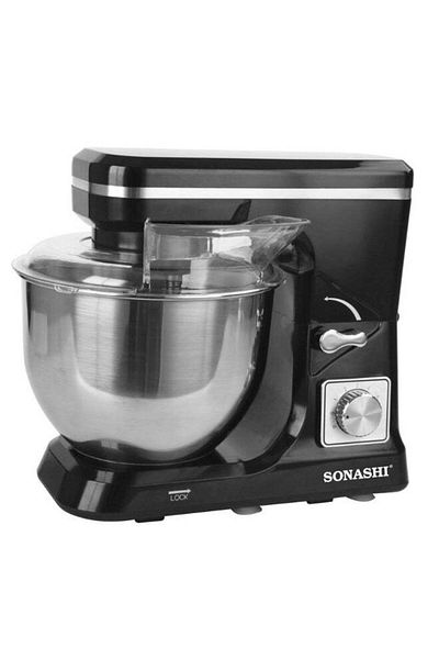 sonashi Multi-Functional Stand Mixer with Stainless Steel Mixing Bowl - 6 Speeds with Pulse Control | Splash