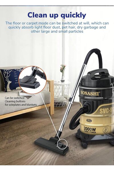sonashi Drum Vacuum Cleaner with Dust Capacity | Strong Suction with Low Noise | Multi-Stage Filtration with