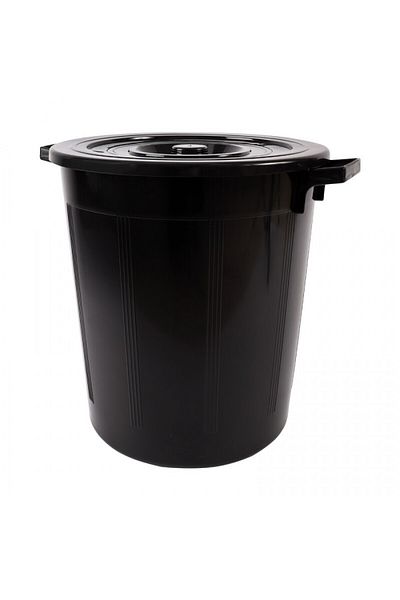 Living 55L Plastic Trash Bin with Lid & Side Handles