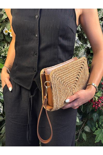 MaVaux Чанта клъч Soho Wicker Look от кожена смес