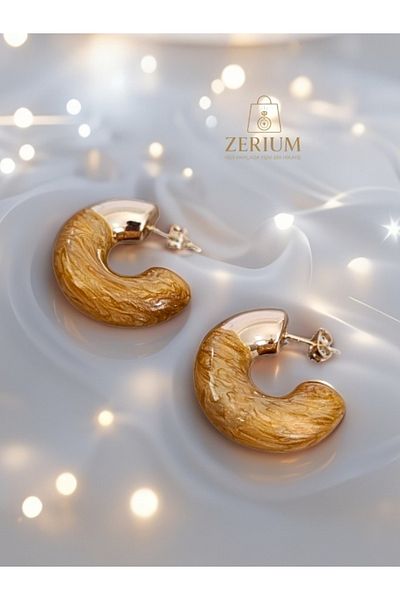 ZERİUM Natural Posture Mega Light C Earrings