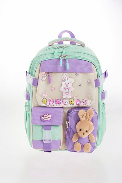 Roxbros Korean Style Rabbit Child Figured 180 °   Full Opening Primary School Backpack Girl's School Bag