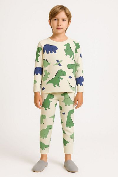 ESİLA KİDS Set pijamale băieți Set pijamale cu mâneci lungi din bumbac cu model 2-6 ani