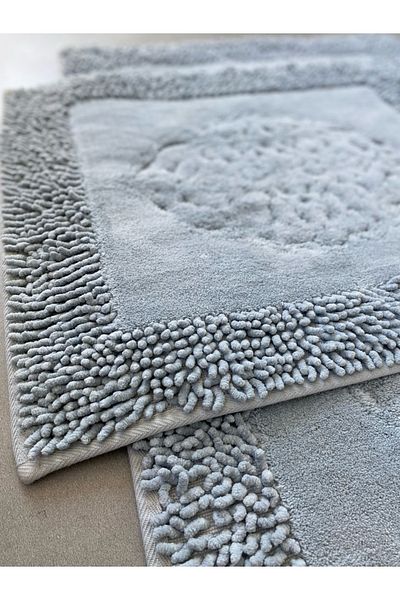 FeelHome Pamukkent Soft, Super Absorbent 2 τεμαχίων 100% βαμβακερό σετ χαλάκι μπάνιου Ultra Luxury Μπλε