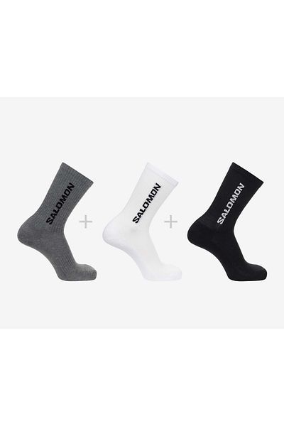 Salomon Унисекс чорапи Everyday Crew 3 Pack 3 части ЧЕРНО-СИВО-БЯЛО
