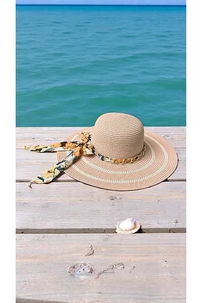 BY SCK Women's Straw Hat Summer Beach Hat Premium Quality - Foldable - Adjustable to Head
