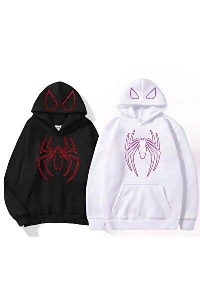 dwnwear Unisex Oversize Hooded Sweatshirt - 3 Thread, 100% Cotton, Lover Combination