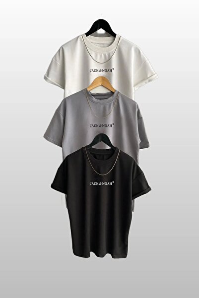 Butik Jack Noah3 - Tricou Maro Gri Alb