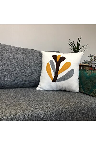 Zera Punch Embroidered Linen Luxury Throw Pillow Case 2 Pieces