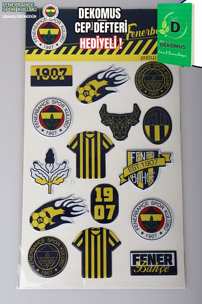 Fenerbahçe "Dekomus Pocket Notebook with Gift" Licensed 3D Shape Label/Sticker