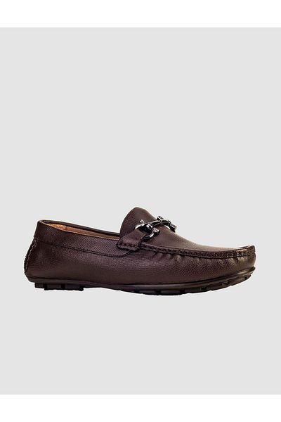 Cabani Buckle Detailed Genuine Leather Brown Men's Shoes